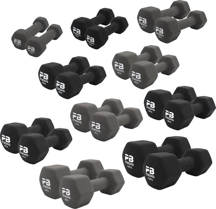 Actual product image Perform Better PB Strong complete set rubber 120 kg (Men) (2 x 15 kg, 2 x 5 kg, 2 x 20 kg, 2 x 10 kg)