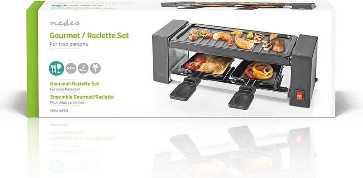 Image du produit Nedis Gourmet/Raclette Grill 2 Persons Spatula Non stick coating Rectangle