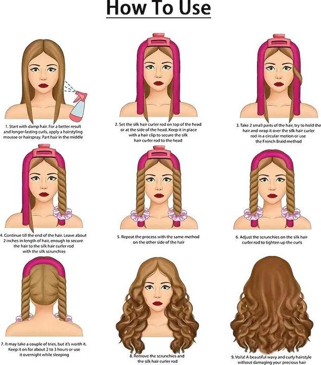 Image du produit ASMI Soft Heatless Curling, Lockenwickler ohne Hitze, 3-teilig