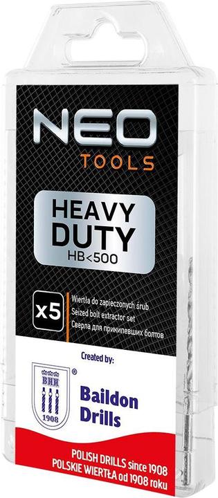 Produktbild Neo Tools HSS drill bit for metal, cylindrical 3.2 mm 8.5 mm 5.0 mm 6.8 mm 4.2 mm mm 5pcs. (08-955) (3.2 mm, 6.8 mm, 8.5 mm, 5.0 mm, 4.2 mm)