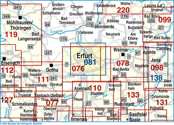 Immagine prodotto Mappa della città di Erfurt del dottor Barthel