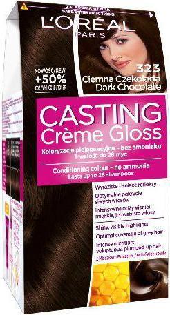 Produktbild L'Oréal Paris Creme Gloss Cream colorant No.323 Dark chocolate (323 Ciemna Czekolada)