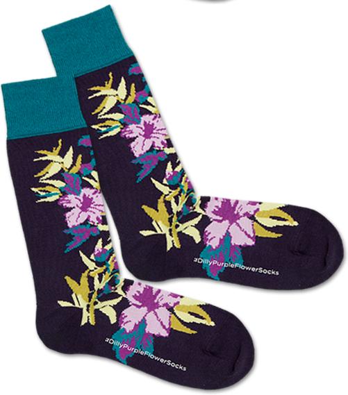 DillySocks Purple Flower (Einzelpack)