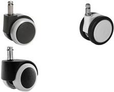 Image du produit Topstar Jeu de 5 roulettes, pour sols durs, blanc.