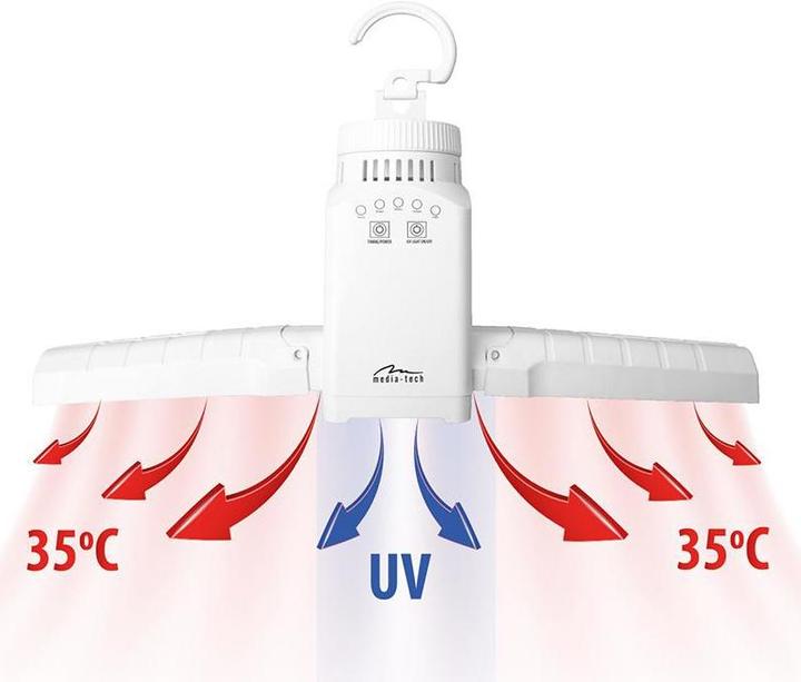 Immagine prodotto Media-Tech Asciugatrice portatile per abiti e scarpe SMART AIRDRYER UV MT6518 (300 W)