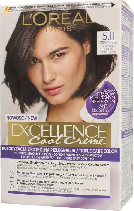 Produktbild L'Oréal Paris L'Oreal Professionnel hair coloring cream Exellence 5.11 Ultra Ashen light brown (5.11 Ultra Ashen light brown)