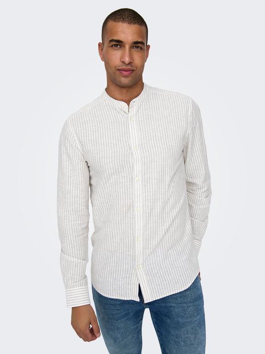 Produktbild Only & Sons Onscaiden Life Ls Mao Stripe Linen Noos (L)