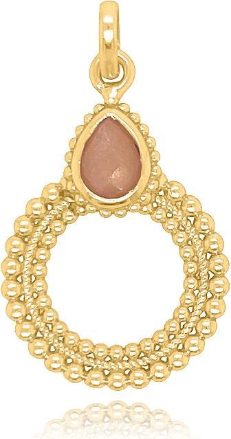 Produktbild Leyda Anhänger Kreis Tropfen (Stein, vergoldet 750 / 18 K Gold, Silber 925)
