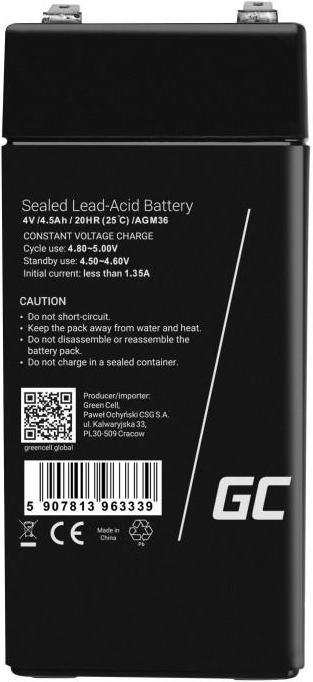 Produktbild GreenCell Battery AGM VRLA 6V 15Ahh - Batterie - 15.000 mAh (6 V, 15 Ah)