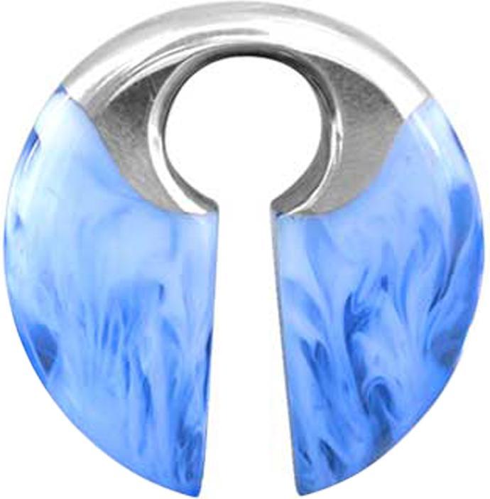 Star Piercing Ohrgewicht Schlüsselloch silber Frost Epoxy blau (Messing, Organisch)