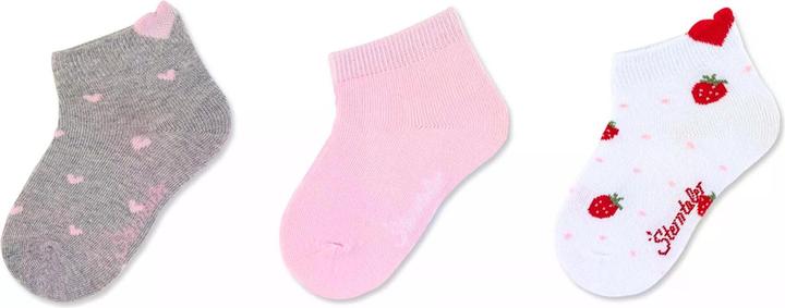 Produktbild Sterntaler Socken 3er Set Herzen Hellgrau Gr. 17-18 (3er Pack, 17 - 18)