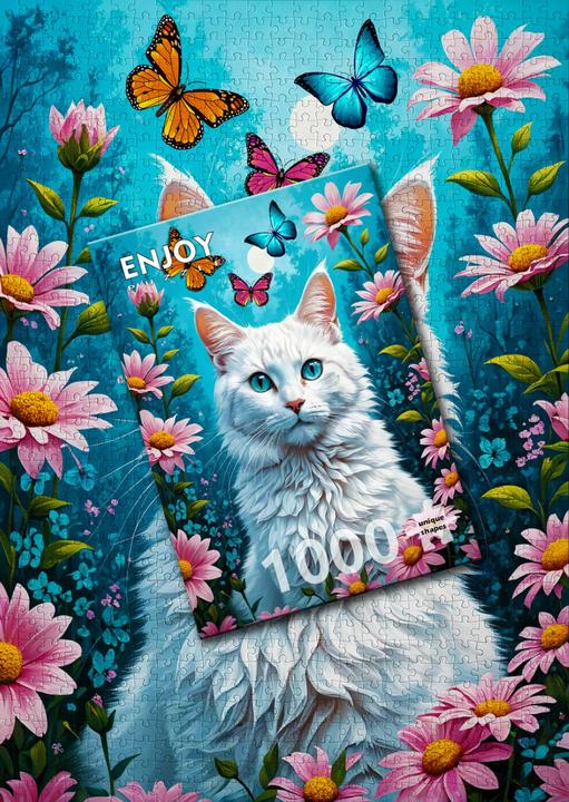 Actual product image Enjoy Puzzle Puzzle 1000 pieces - White Cat (1000 pieces)