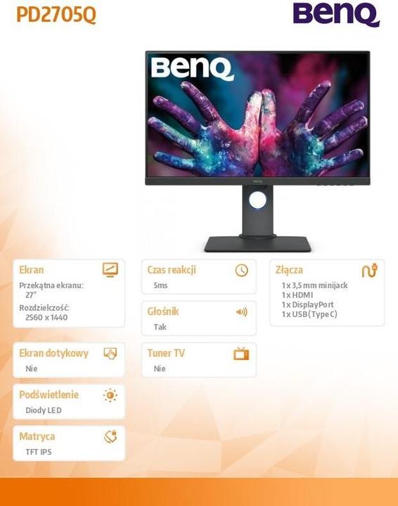 Actual product image BenQ PD2705Q (2560 x 1440 pixels, 27")