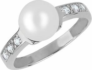 Image du produit Brilio Charmante bague en or blanc sertie de cristaux et d'une véritable perle 225 001 00237 07 - Circuit (58)