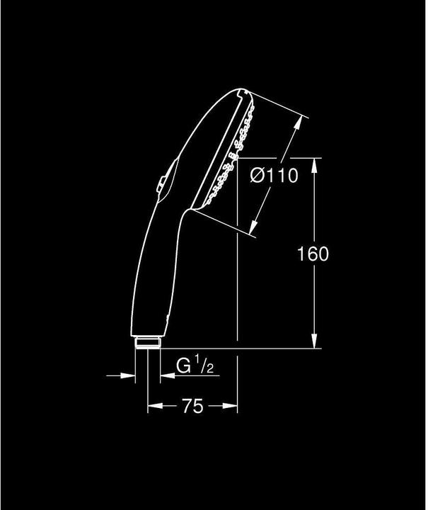 Actual product image Grohe Vitalio QuickFix Start 110 hand shower, intelligent spray diverter, water-saving, 2 spray types (2 Beam types, 7 l/min)