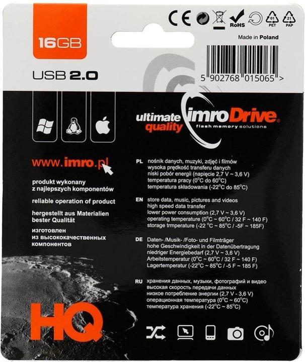 Produktbild IMRO AXIS/16GB USB USB flash drive USB Type-A 2.0 Blue - 16 GB (16 GB, USB-A)