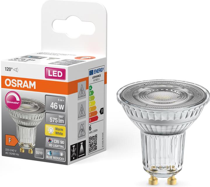 Actual product image Osram GU10 reflector - Par16 (GU10, 6 W, 575 lm, 1 x, F)