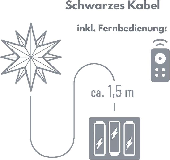 Produktbild Novaliv Weihnachtsstern Dekostern | 12cm WEISS | Innen und Aussen | LED Lampe mit Batteriefach +