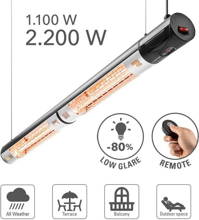 Produktbild Trotec Halogen infrared heater IR 2200, Name: IR 2200, Power (W): 2200, Heating space (m²): 9 (2200 W)