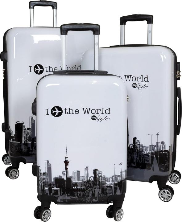 Trendyshop365 3-teiliges Hartschalen Koffer-Set (94 l, Handgepäck (bis 50l), M (50 - 90l), L (90 - 115l))