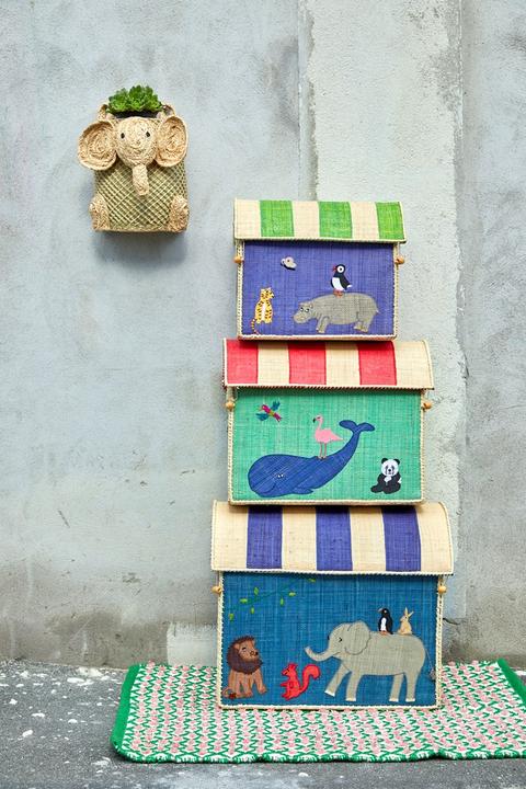 Immagine prodotto Rice Set grande di 3 cestini portagiochi - tema animali