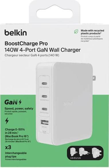 Actual product image Belkin Boost Charge Pro 4-Port GaN Charger (140 W)