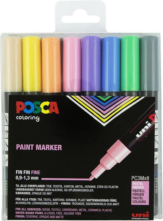 Produktbild Posca Marker PC-3M 8er Set (Pastell sortiert, 1.30 mm, 8 x)