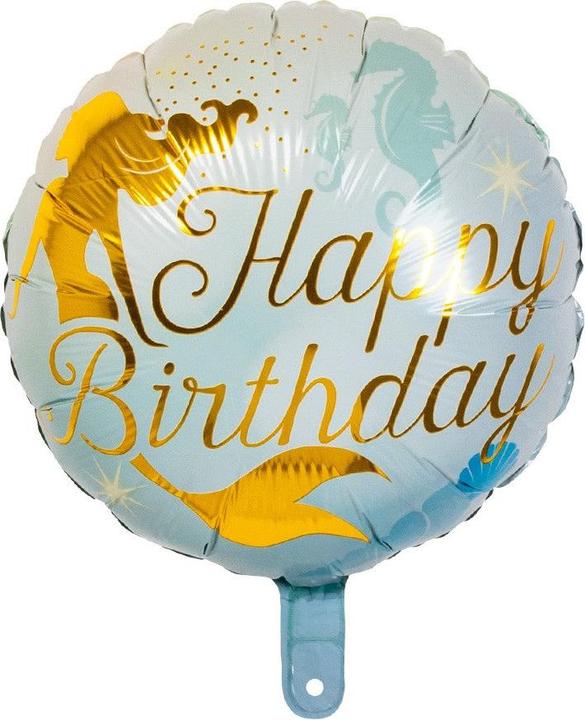 Boland Folienballon Meerjungfrau Happy Birthday zweiseitig Ø 45cm (1 x)