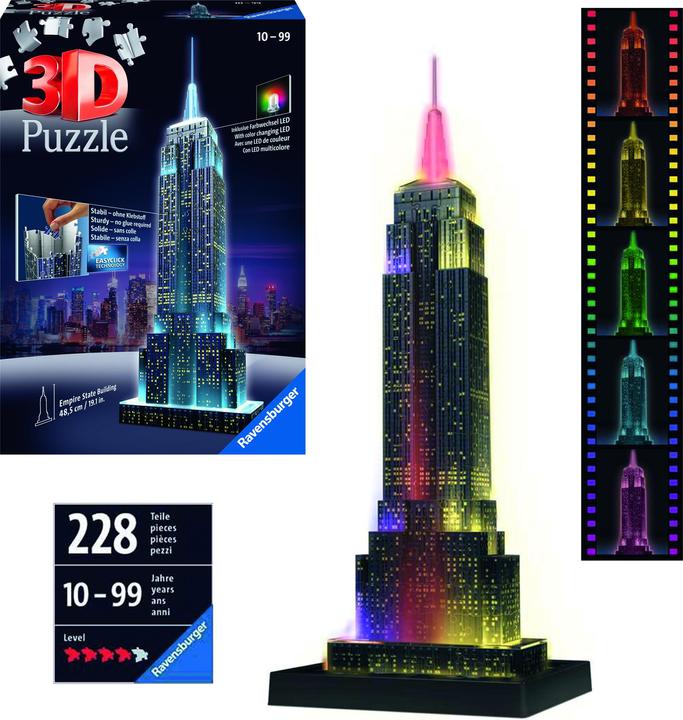 Actual product image Ravensburger Empire State Building at night (216 pieces)