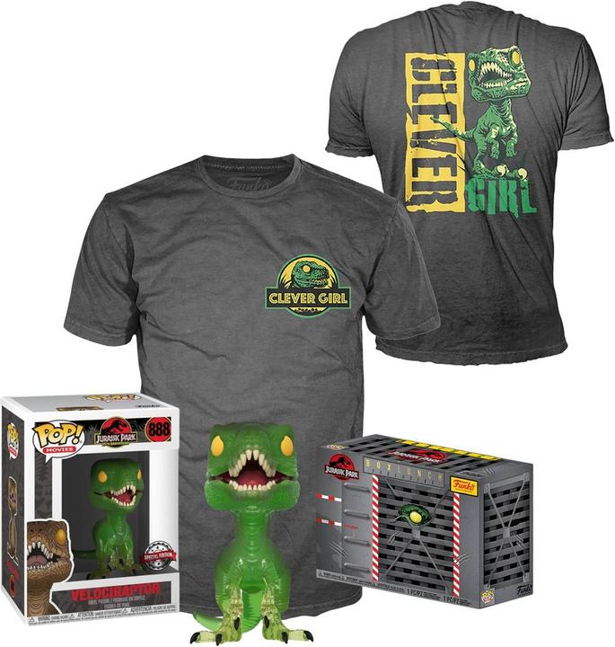 Proxy Funko POP! & Tee - Jurassic Park - Velociraptor Taglia L