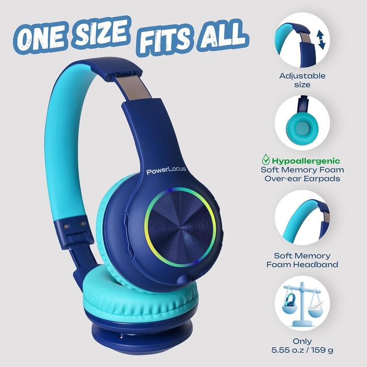 Image du produit PowerLocus PLED Bluetooth-Kinderkopfhörer blau
