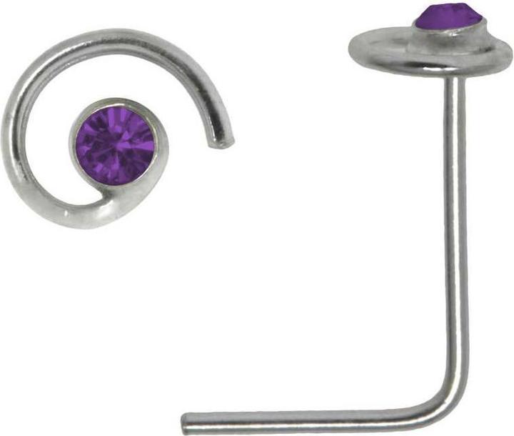 Bijouteria Nasenpiercing (Silber 925, Kristall)