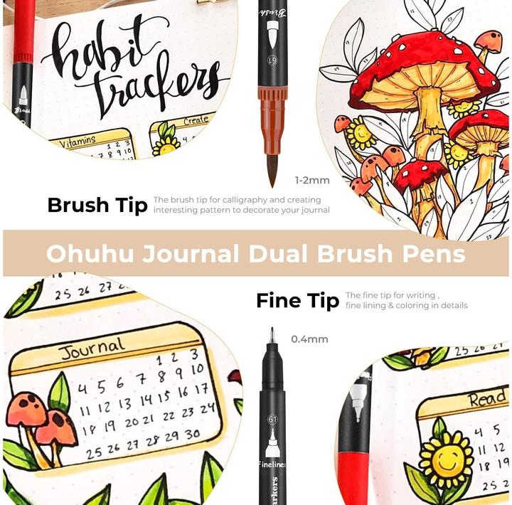 Image du produit Ohuhu Série Maui Crayons à pinceau (Multicolore, 100 x)