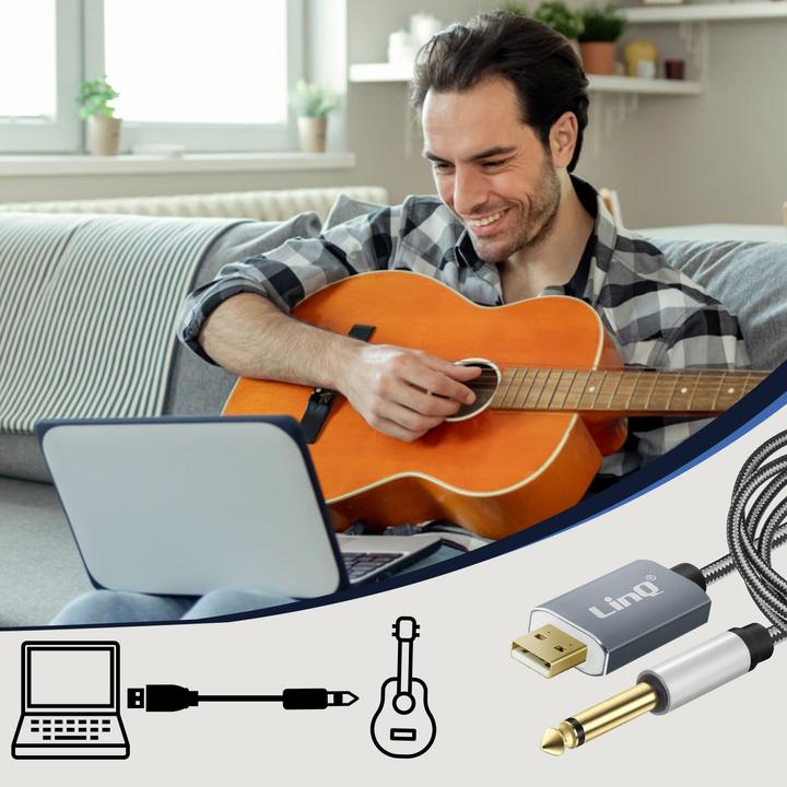 Immagine prodotto LinQ Cavo audio USB / jack da 6,35 mm (3 m)