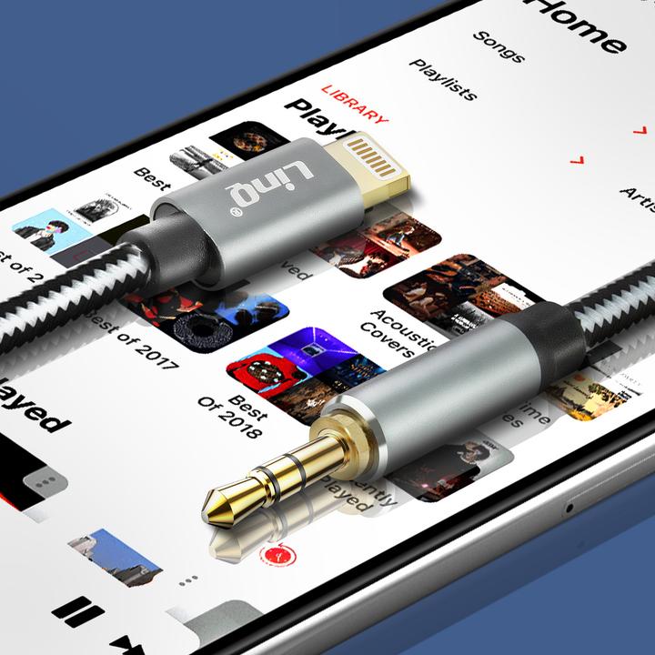 Produktbild LinQ Lightning auf 3,5 Buchse Audiokabel (1.50 m, 3.5mm Klinke (AUX))