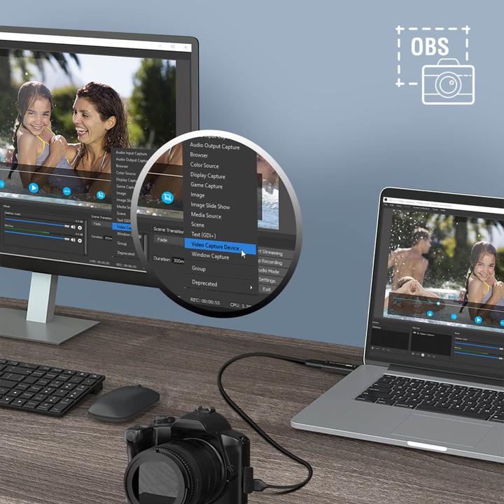 Actual product image LinQ HDMI to USB video capture card