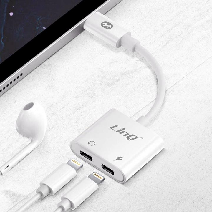 Actual product image LinQ Audio and charging adapter for iPhone x2 Lightning connector (Lightning, Lightning)