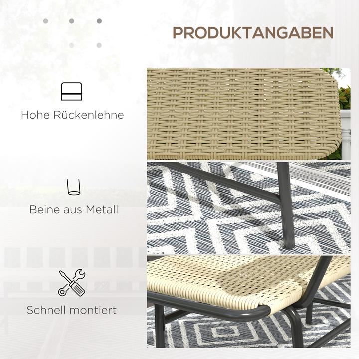 Produktbild Outsunny Gartenbank mit Rattanoptik
