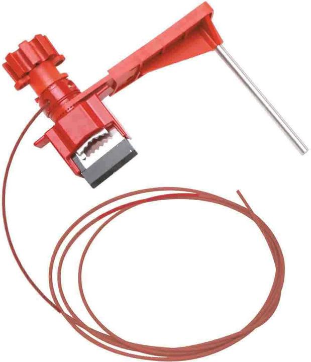 Productafbeelding Brady Kleine universele klepafsluiter met nylon kabel en blokkeerstang (1 set)