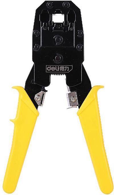 Actual product image Deli Tools Ethernet Crimper 4/6/8P RJ45/RJ14/RJ12/RJ9 EDL2468 (yellow) (200 mm)