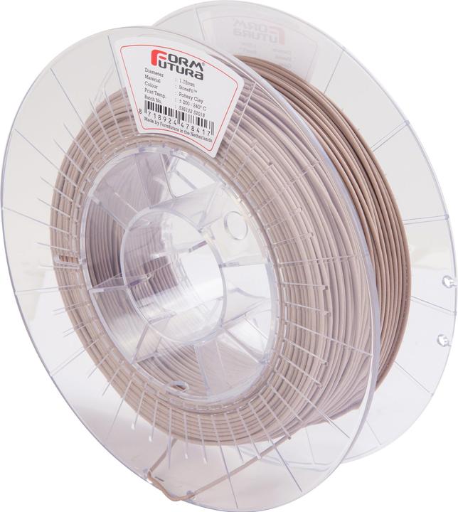 Actual product image Formfutura Filament PLA StoneFil - clay ceramic - grey 1.75mm 500g (PLA, 1.75 mm, 500 g, Brown)