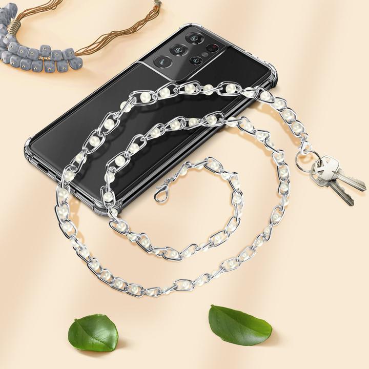 Image du produit Avizar Bijoux pour téléphone portable, collier de perles, 110cm