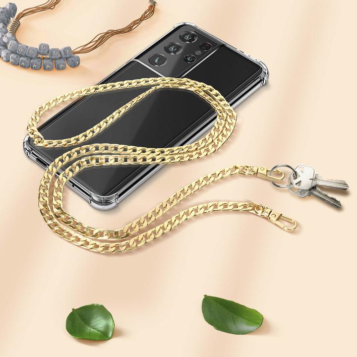 Image du produit Avizar Bijoux de téléphone portable, chaîne cubaine, 120cm
