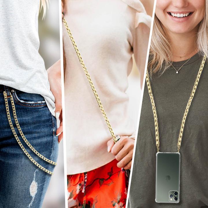Image du produit Avizar Bijoux de téléphone portable, chaîne cubaine, 120cm