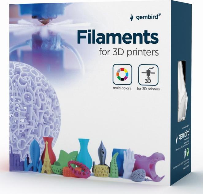Immagine prodotto Gembird Cassetta di filamento PETG bobina stretta (PETG, 1.75 mm, 1450 g, Bianco)