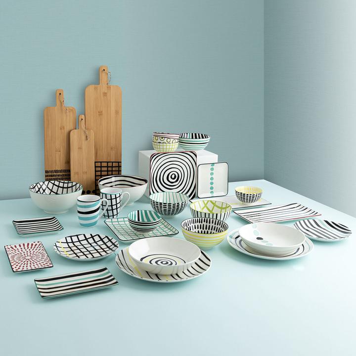 Produktbild Bidasoa Schalenset Zigzag Bunt aus Keramik 15 x 15 x 7,3 cm (2 Stücke) (2 x)