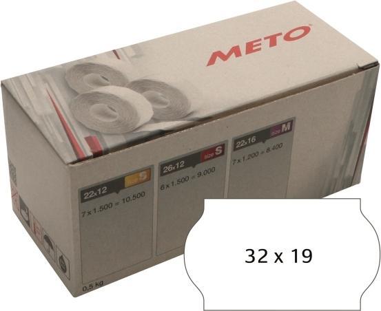 Produktbild METO etiket perm 32x19 hvid (5rl/1000)