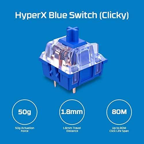 Actual product image HyperX Alloy Origins Mechanical Gaming Keyboard, US Layout, Blue Switch (US, Cable)