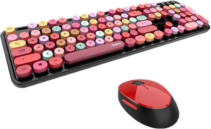 Produktbild Philips MOFII Sweet Wireless 2.4G full layout keyboard and black optical mouse with multi-colored design but