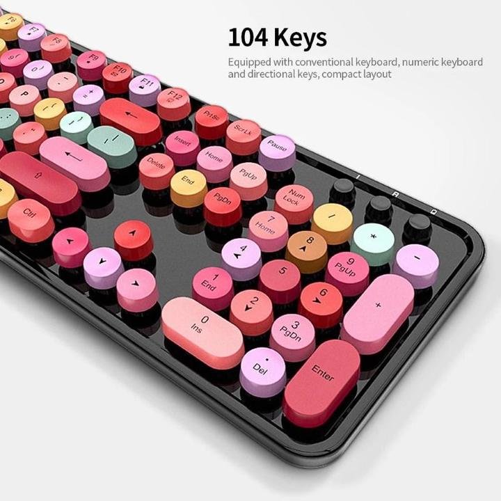 Produktbild Philips MOFII Sweet Wireless 2.4G full layout keyboard and black optical mouse with multi-colored design but